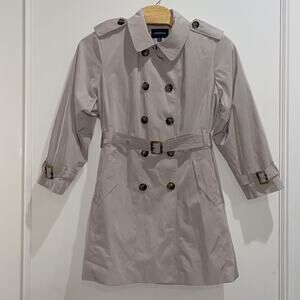 LONDON FOG Women Winter Trench Coat 3X Double Breasted Button Front Plaid Lining